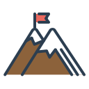 trip, mountains, goal, resolutions, peak, achieve, flag icon