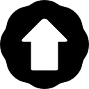 Up arrow in circular shape icon
