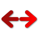 red, two way, arrows icon