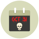 october 31, calendar, halloween icon