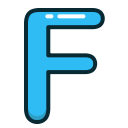 letters, f, blue, letter, alphabet icon