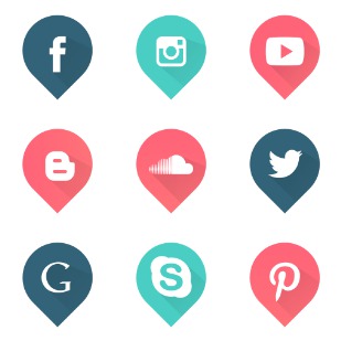 Social Pins icon sets preview
