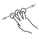 drag, three, gestureworks, finger icon