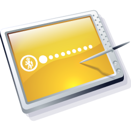tablet, gold icon