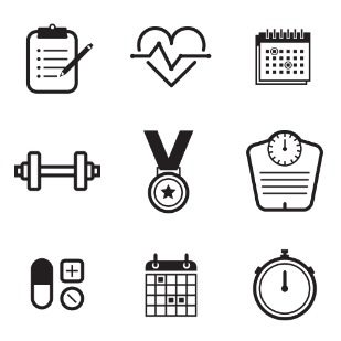 Fitness collection icon sets preview