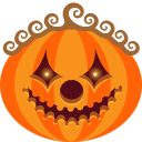 spooky, pumpkin, clown, jack-o-lantern, monster, scary, halloween icon