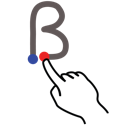 b, gestureworks, uppercase, letter, stroke icon