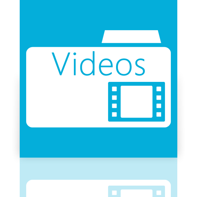 videos, folder, mirror icon