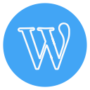 outline, circle, social-media, wordpress icon