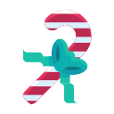 candy, cane, ribbon, sweets, bow icon