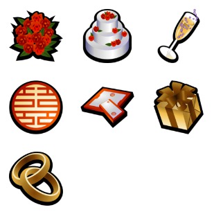 Wedding icon sets preview