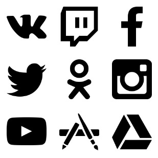 Social Glyph icon sets preview