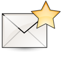 new, favorite, star, mail icon