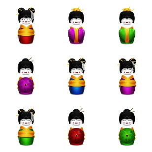 Geisha icon sets preview