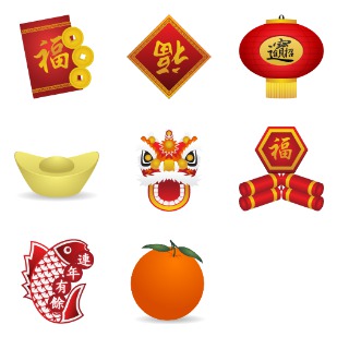 Chinese New Year icon sets preview