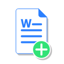 add, docx, office, file, word, doc, create icon