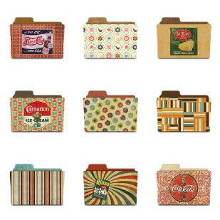 Vintage Folders icon sets preview