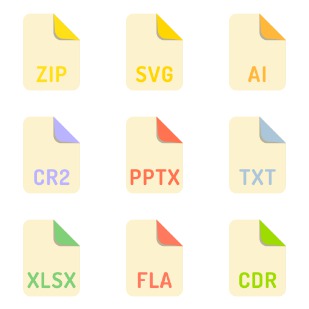 File extension icon sets preview