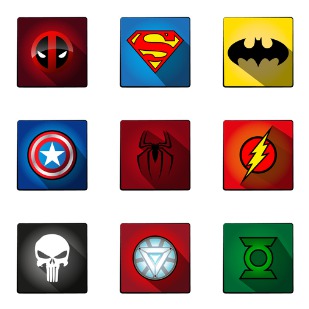 superhero icon sets preview