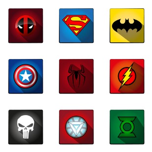 superhero icon sets preview