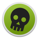 skull, green icon