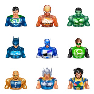 Social Superheroes icon sets preview