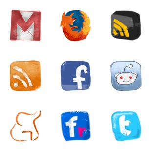 Hand Drawn Social icon sets preview