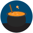 halloween, witch cooking icon