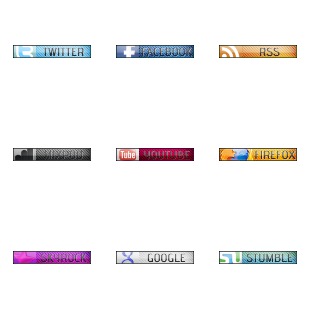 Social Media Bookmark icon sets preview