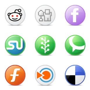 Circle Social Bookmark icon sets preview
