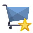 cart, shoping, star icon