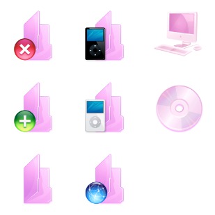Pink Folders icon sets preview