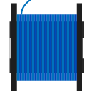 blue, spool, filament, 3d print icon