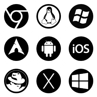 System Black Circles icon sets preview