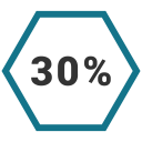 thirty, graphic, percent, info icon