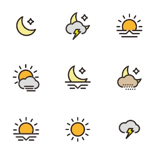 Weather Color icon sets preview