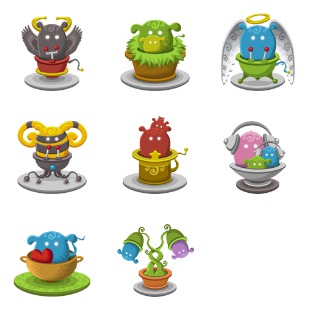 Basket Monsters 2 icon sets preview