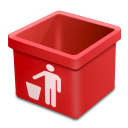 red trash empty icon