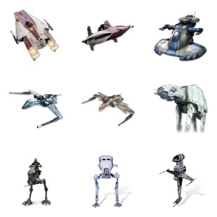 Star Wars Vehicles icon sets preview