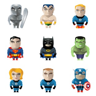 Superheroes icon sets preview