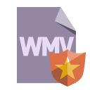 file, format, wmv, shield icon