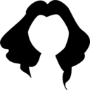 Black long female hair shape icon