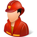 male, firefighter icon