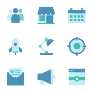 SEO Flat icon sets preview