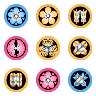 Japanese Mon icon sets preview