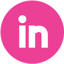 linkedin, pink, round, social, media icon