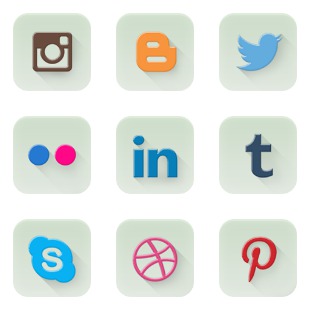  20 Social Icons icon sets preview