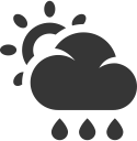 weather, grey, rain, sun, forecast, cloud icon