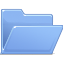 open, folder, blue icon