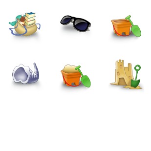 Beach icon sets preview